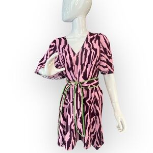 G-004‎ RHODE TABITHA PRINTED CREPE MINI DRESS IN PINK